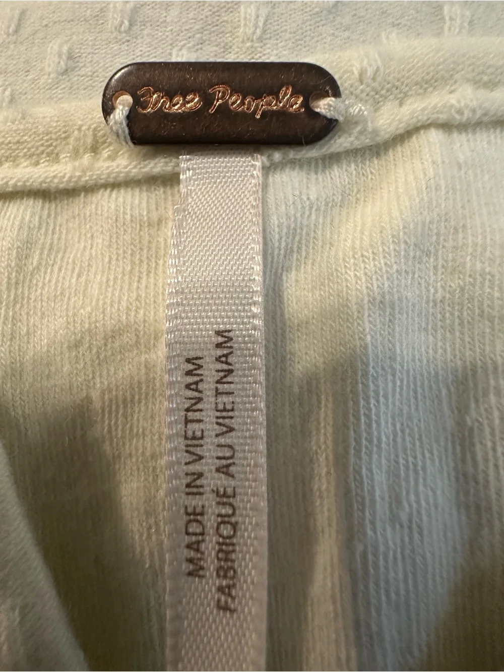 Free People Size S Mixed Media Cream Blouse EUC